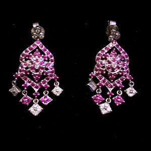 Authentic Ruby and Diamonds Earrings